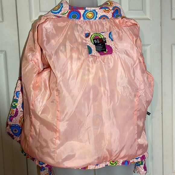 Redd Jeans Vibrant Sequin Pink Denim Jacket Large Circle Pattern 10 - Picture 14 of 16